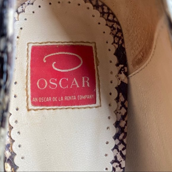 Oscar de la Renta Open Toes Snakeskin Heels Shoes - Picture 8 of 8